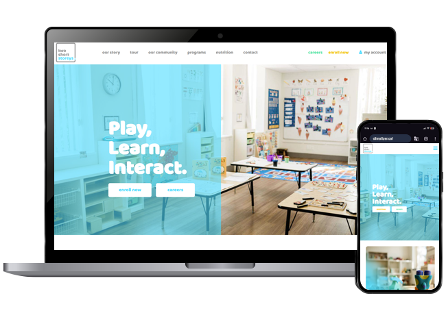 two short storeys website on screen on an open laptop and smartphone